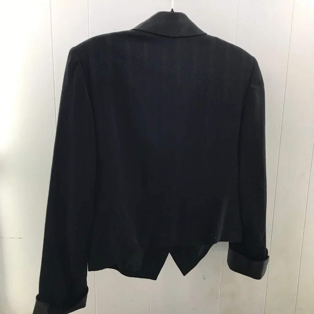 vintage Jones New York wool navy 2 piece skirt suit set size 14 - Picture 4 of 8